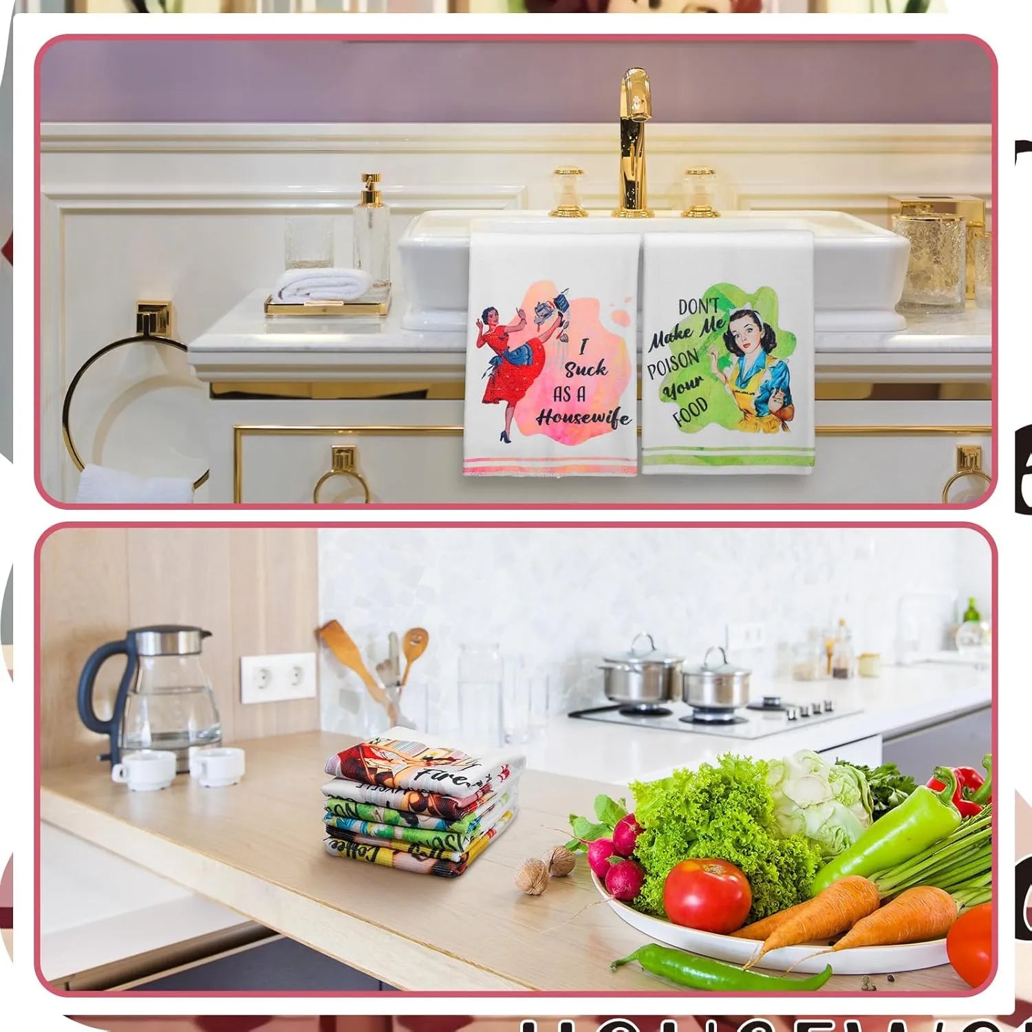 Lot de 4 serviettes de cuisine