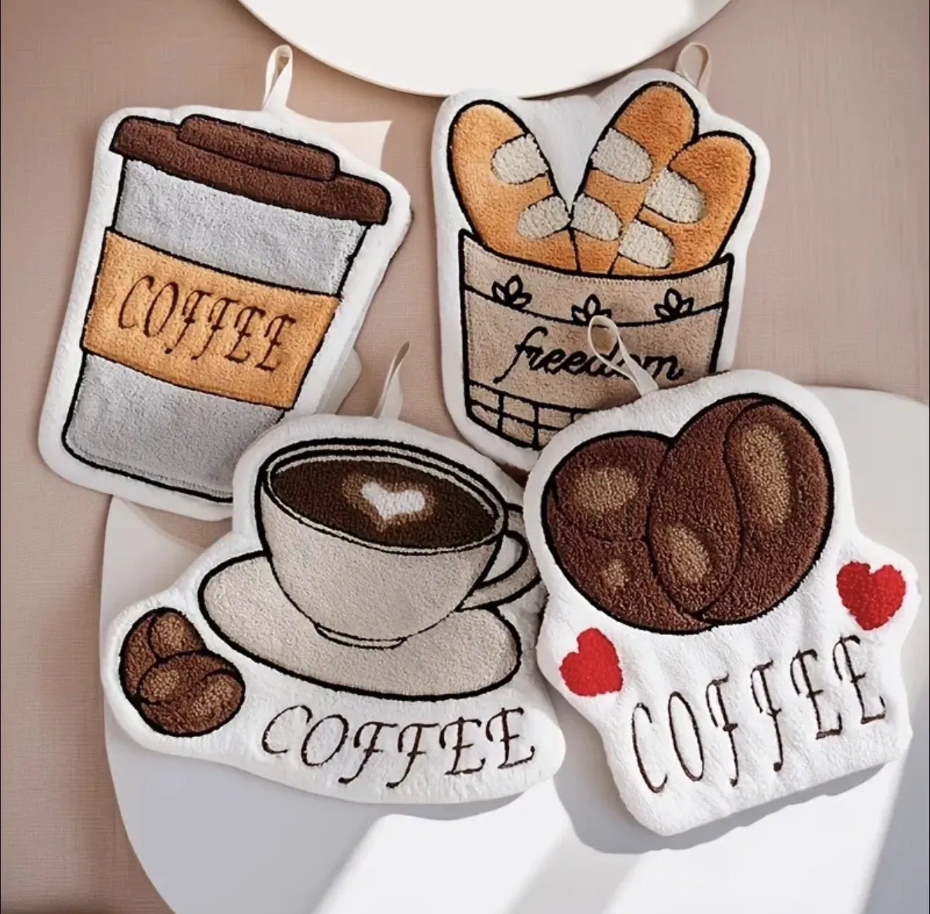 Lot de 4 serviettes de cuisine