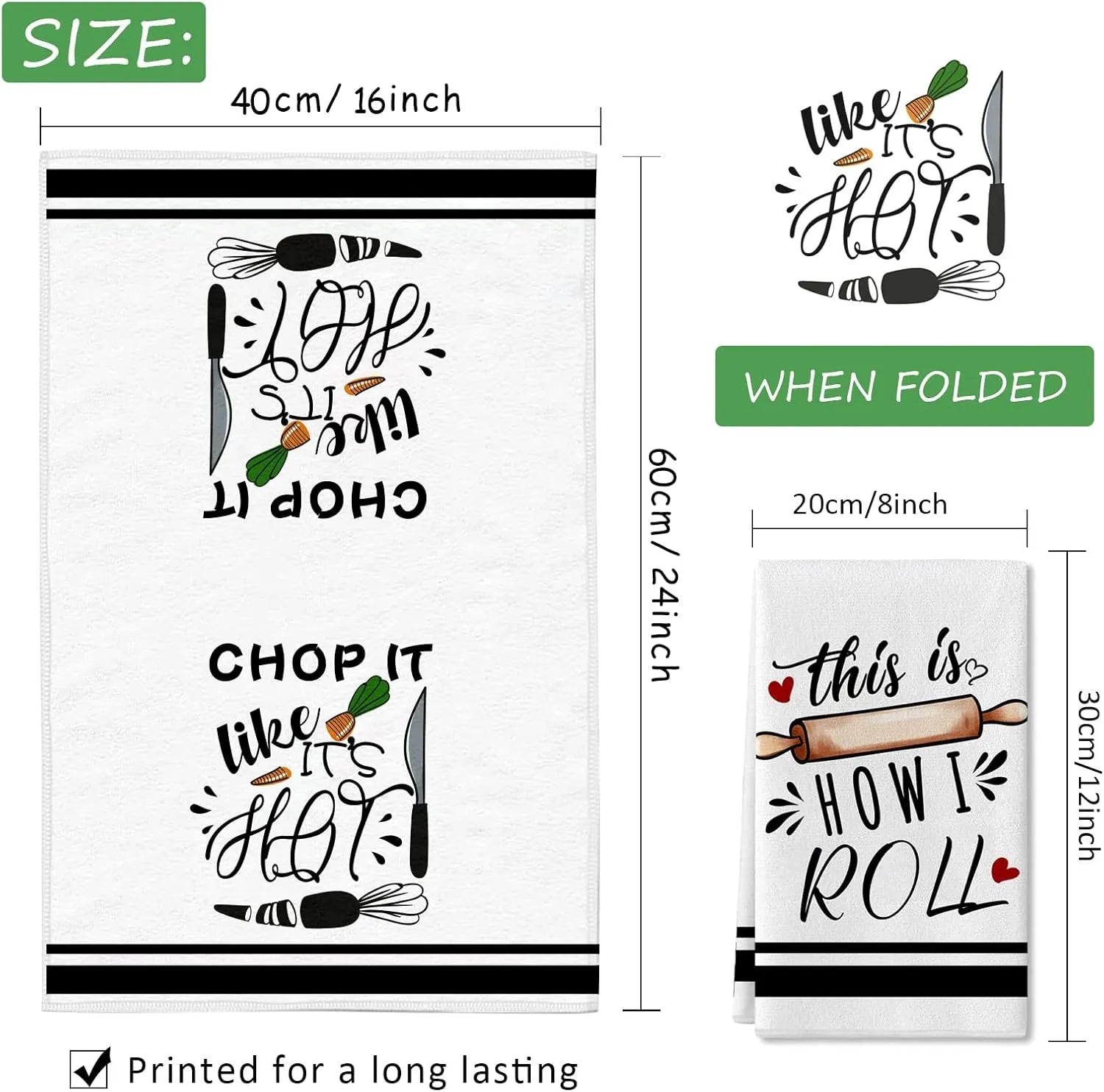 Lot de 4 serviettes de cuisine