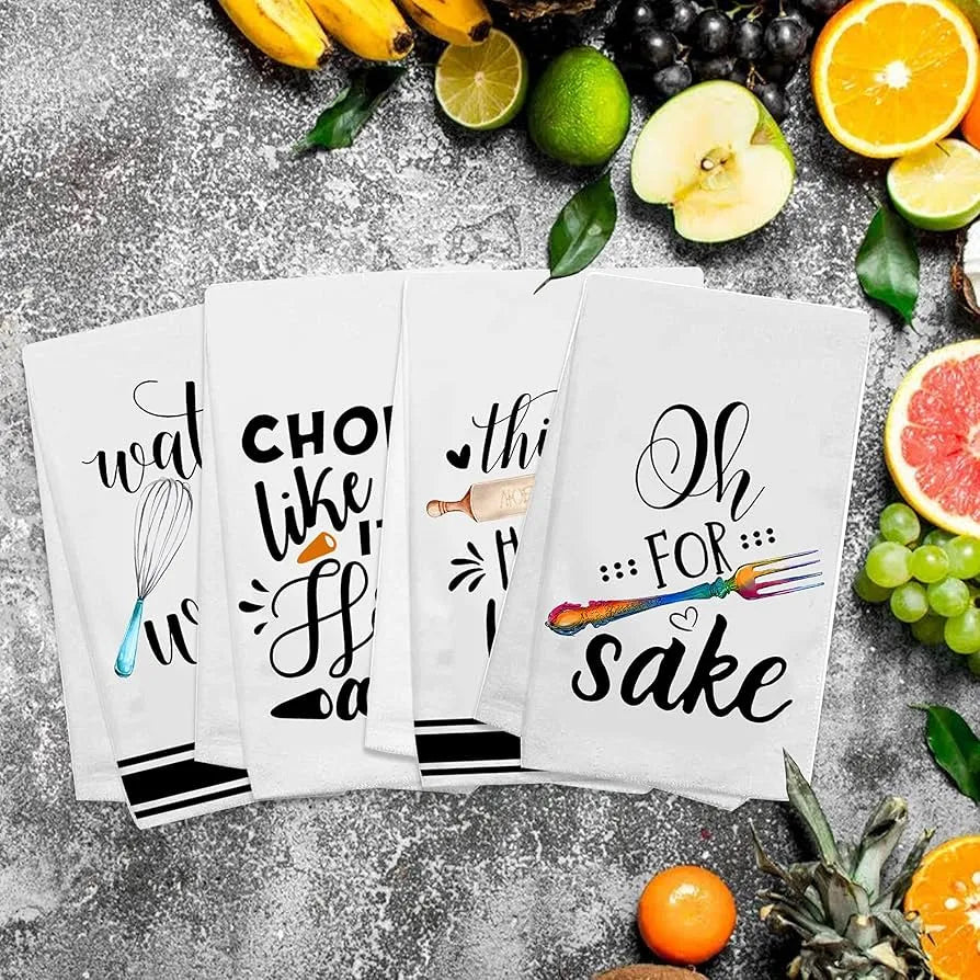 Lot de 4 serviettes de cuisine