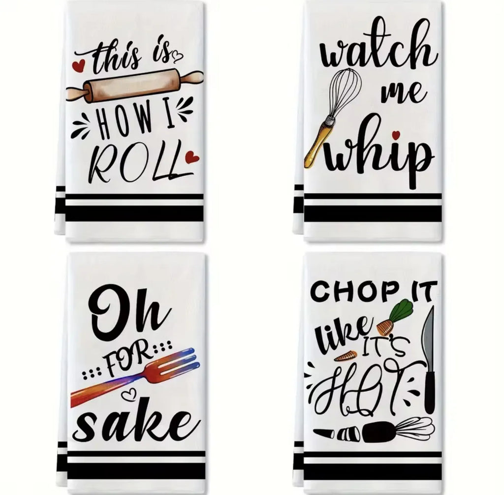 Lot de 4 serviettes de cuisine