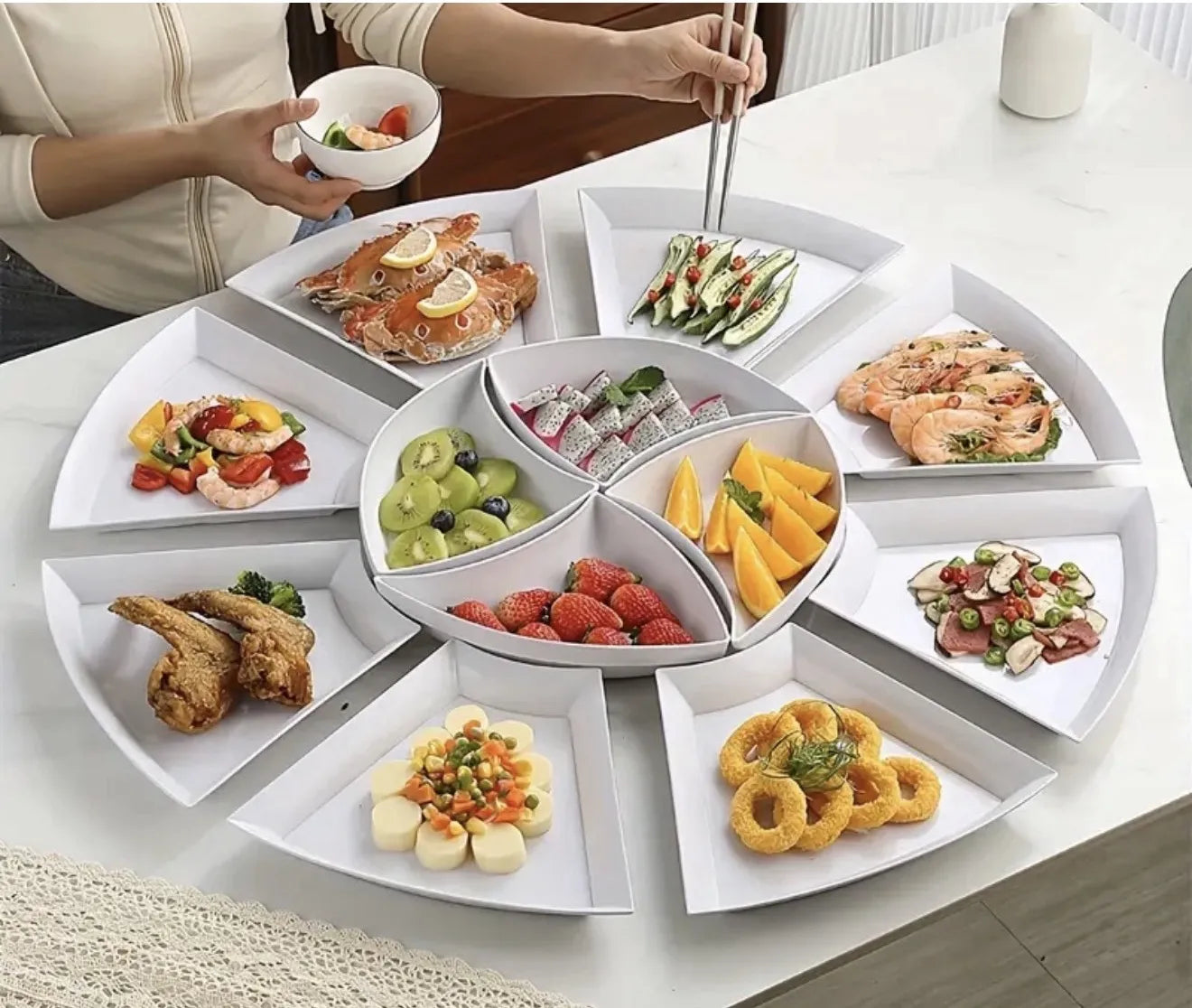 Lot de 12 assiettes en mélamine