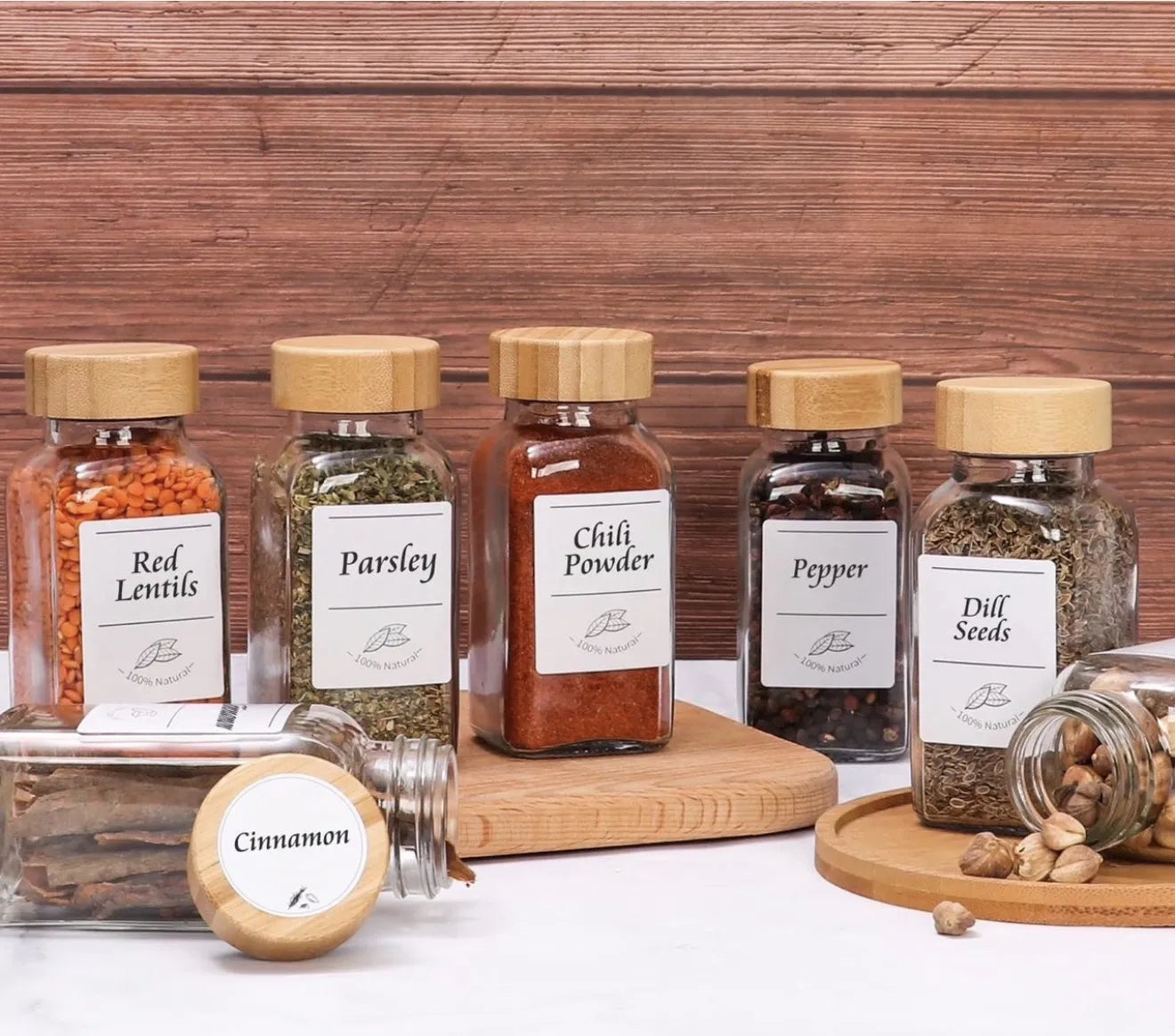 Lot de 10 bocaux à épices