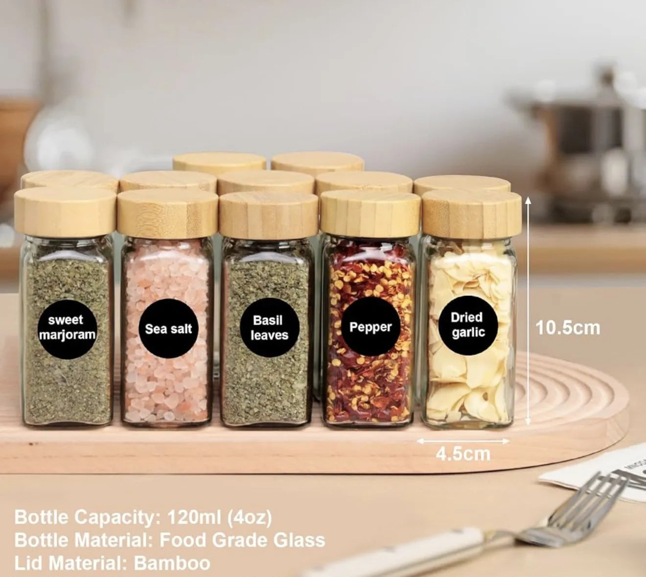 Lot de 10 bocaux à épices