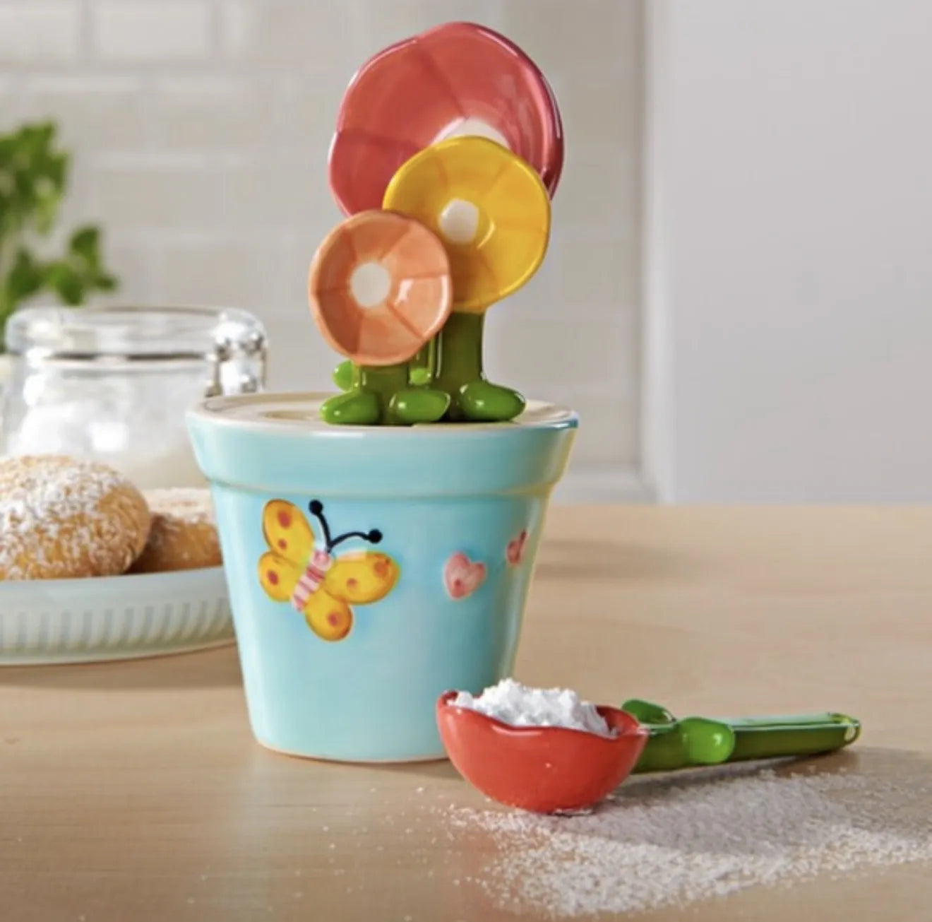 Lot de 4  cuillères à mesurer + support