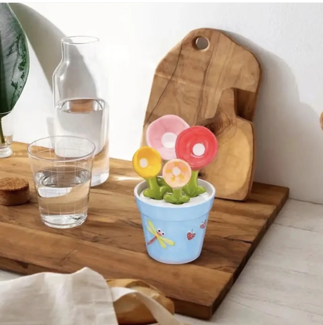 Lot de 4  cuillères à mesurer + support