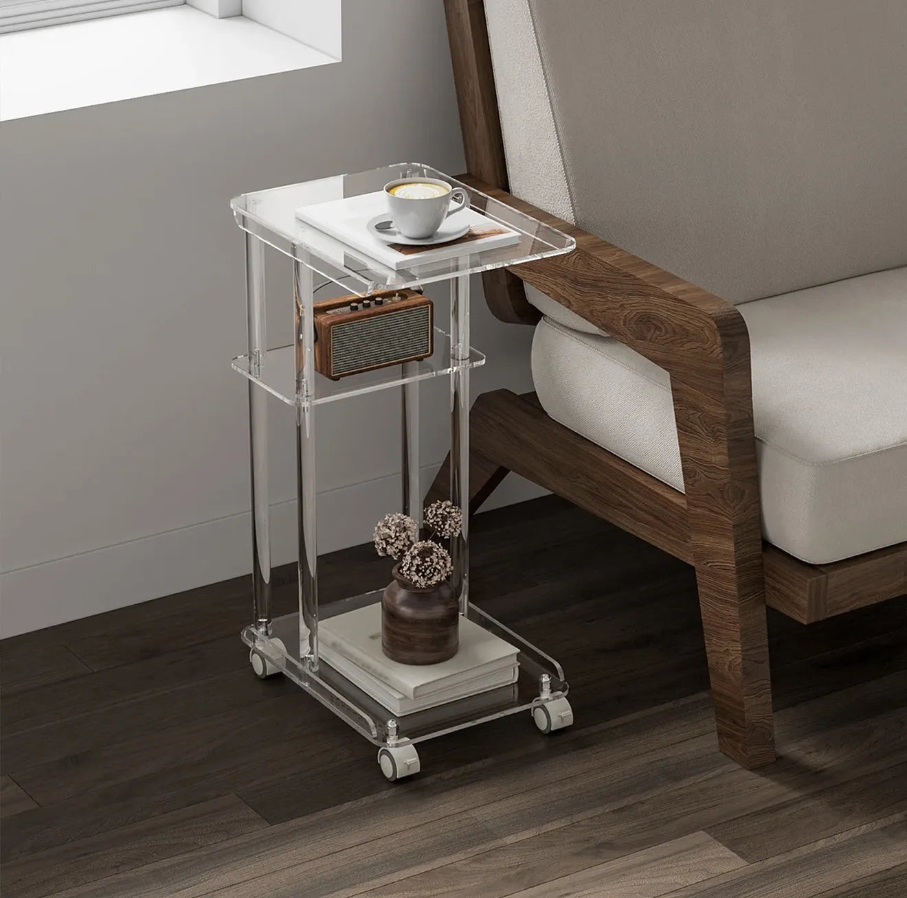 Table d'appoint en plexiglass