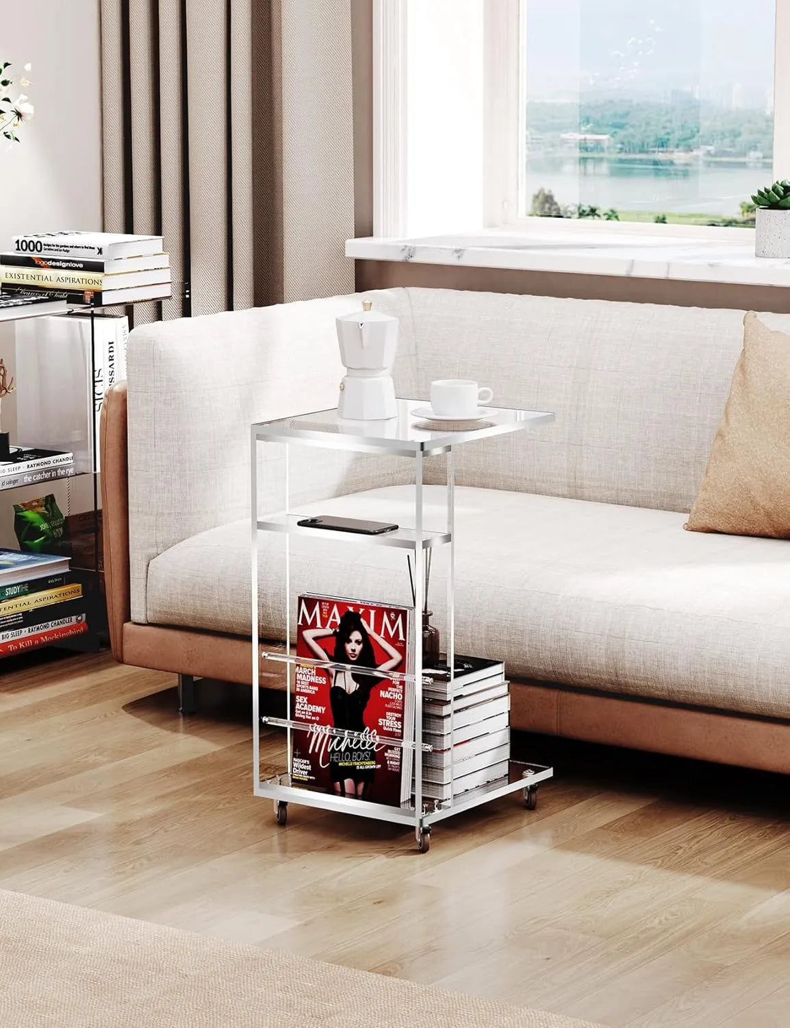 Table d'appoint en plexiglas