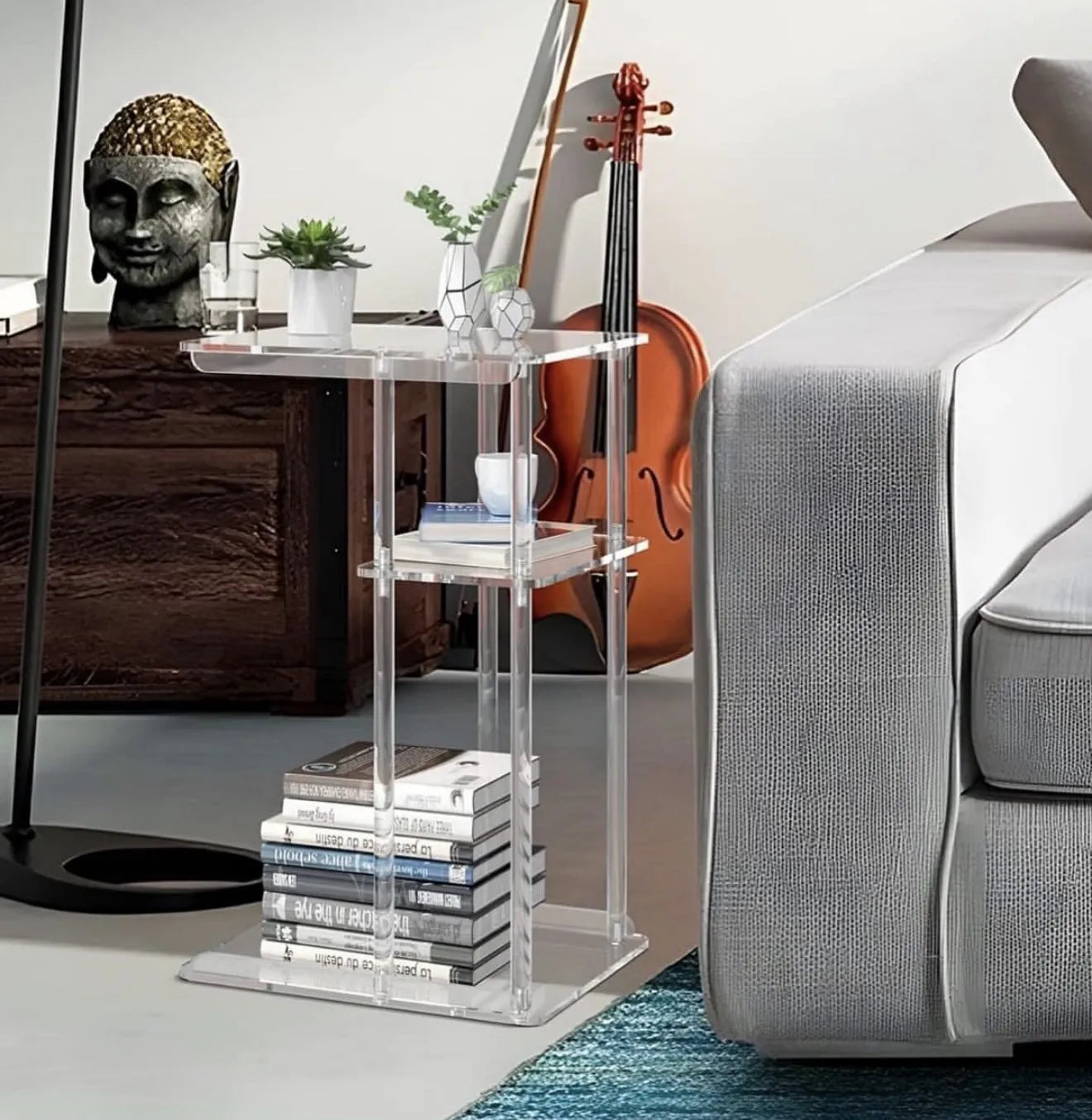 Table d'appoint en plexiglass