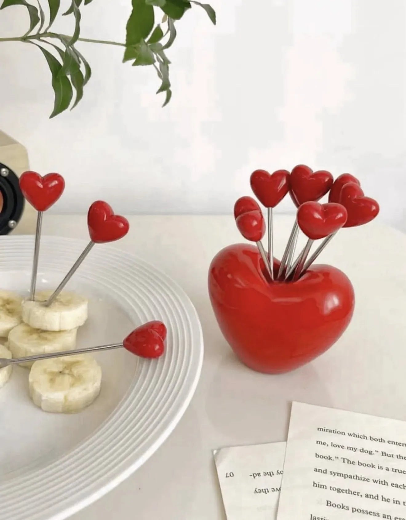 Lot de 10 fourchettes à dessert + support