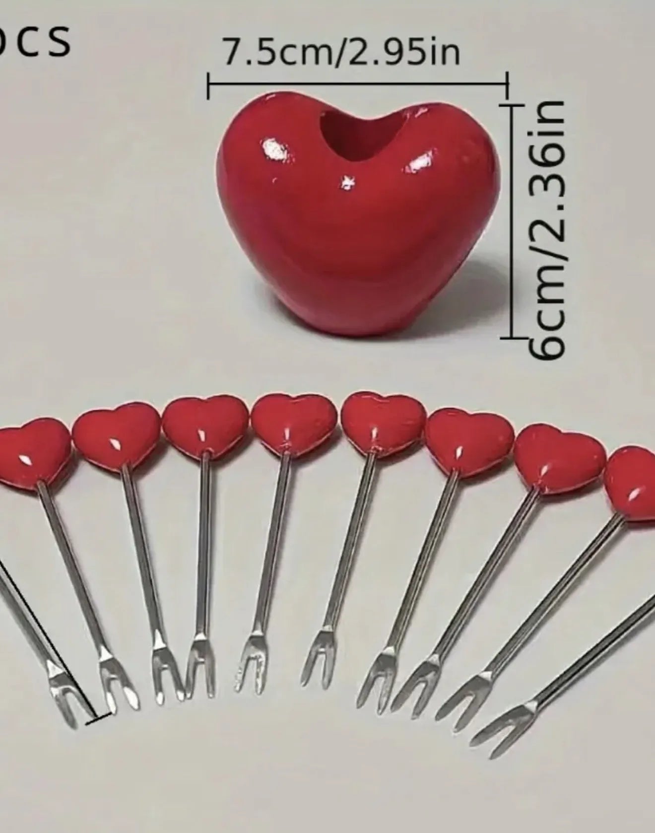 Lot de 10 fourchettes à dessert + support