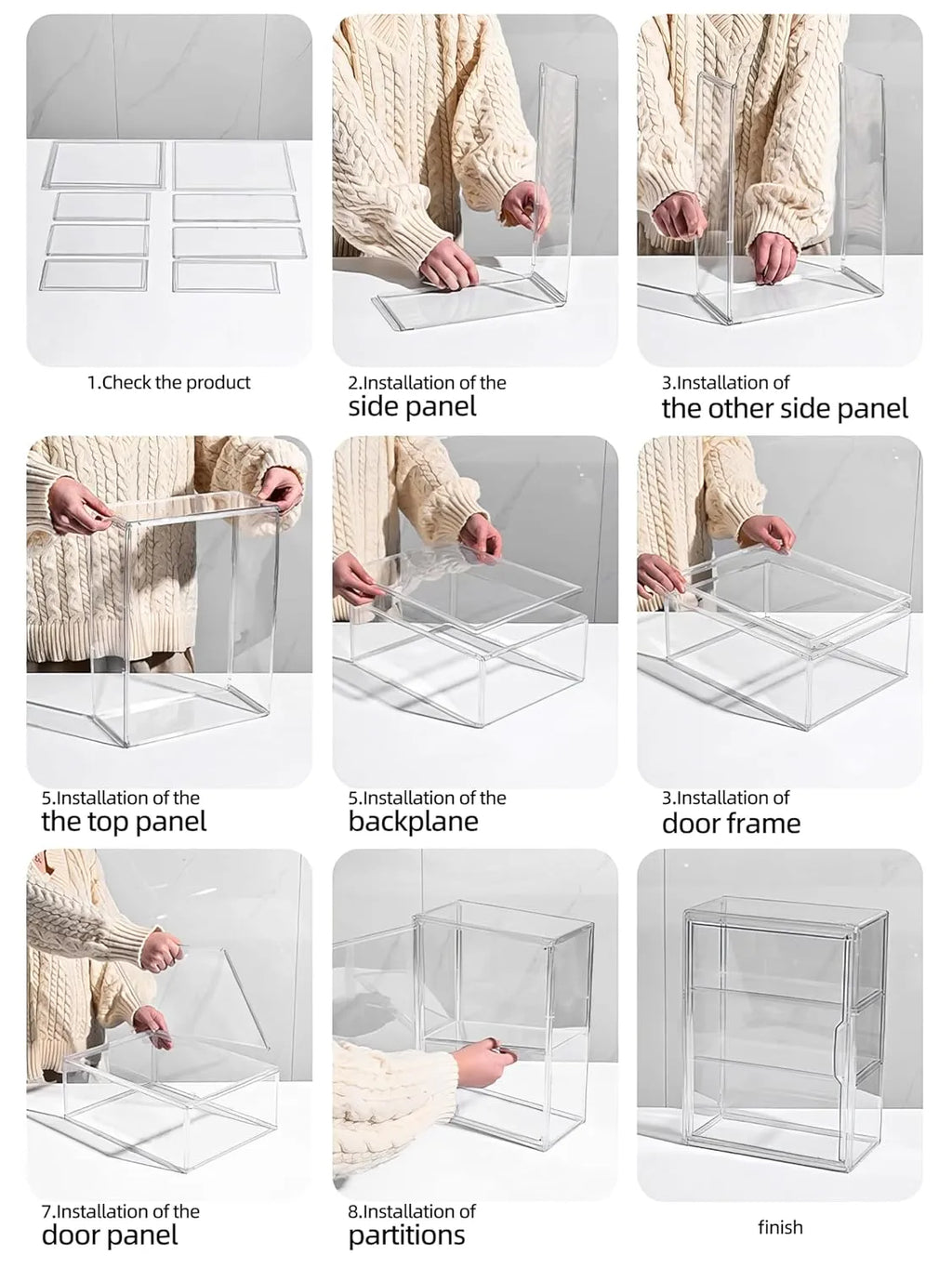 Boite de rangement en plexiglass