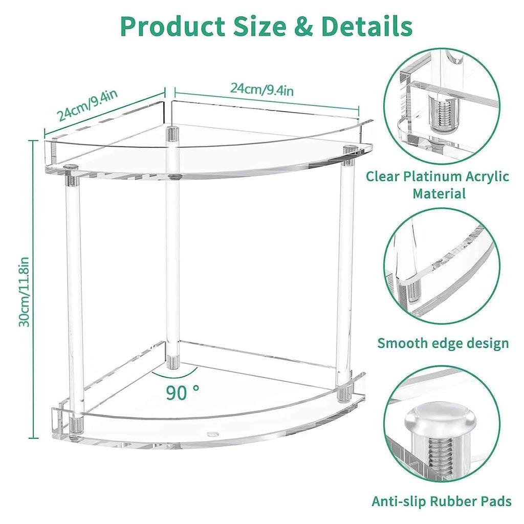 Étagère d'angle en plexiglass