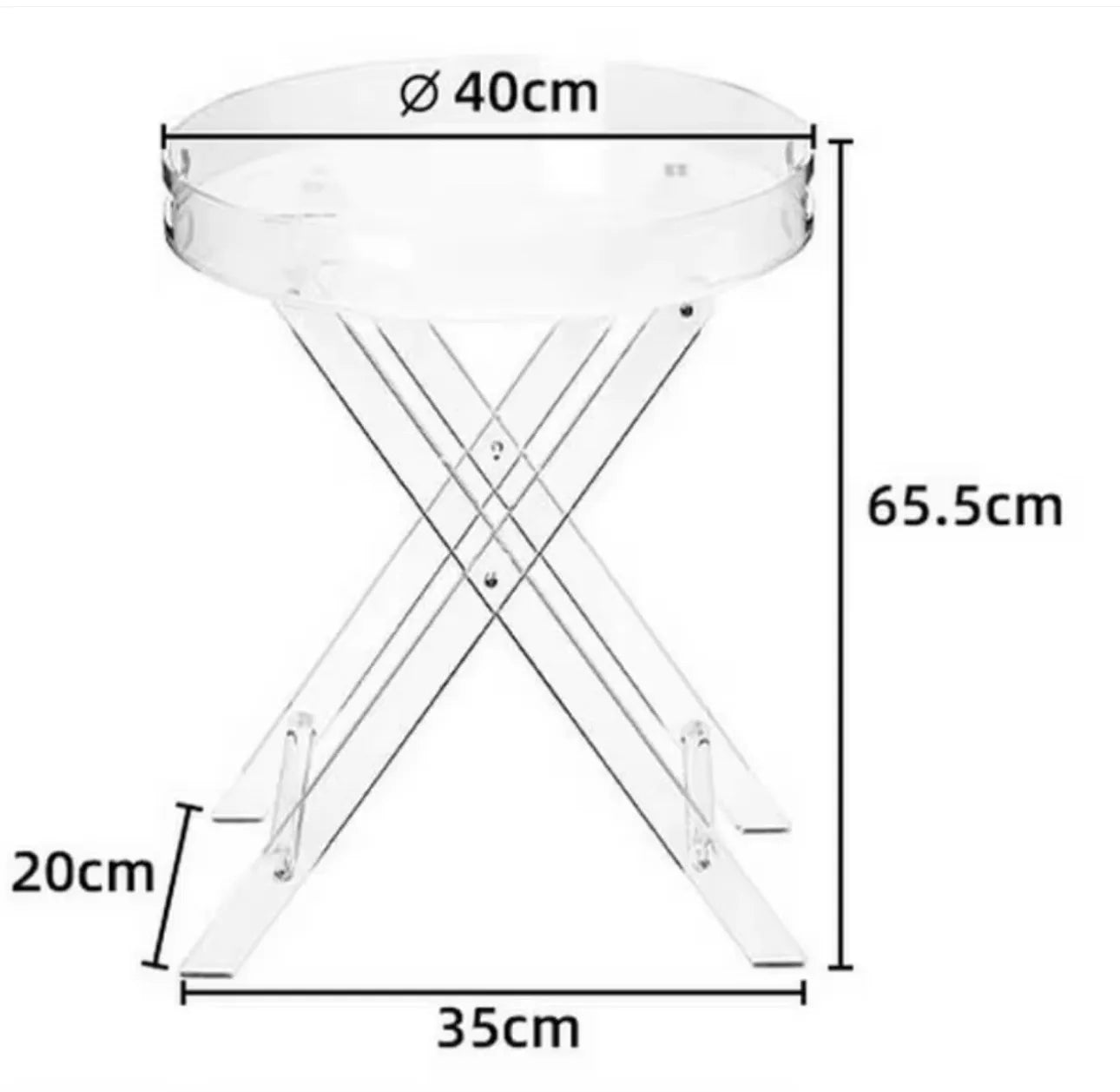 Table pliable en plexiglass