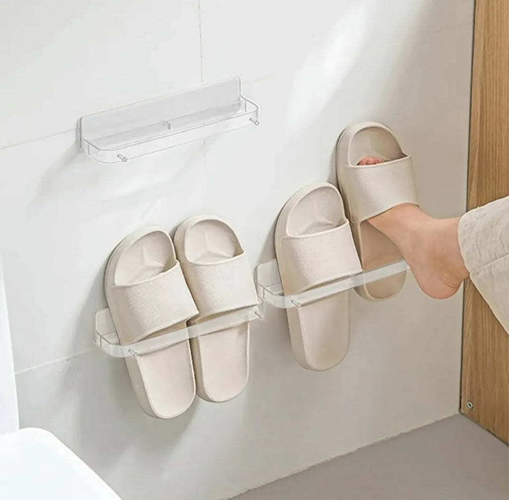 Organisateur pantoufles en plexiglass adhésif