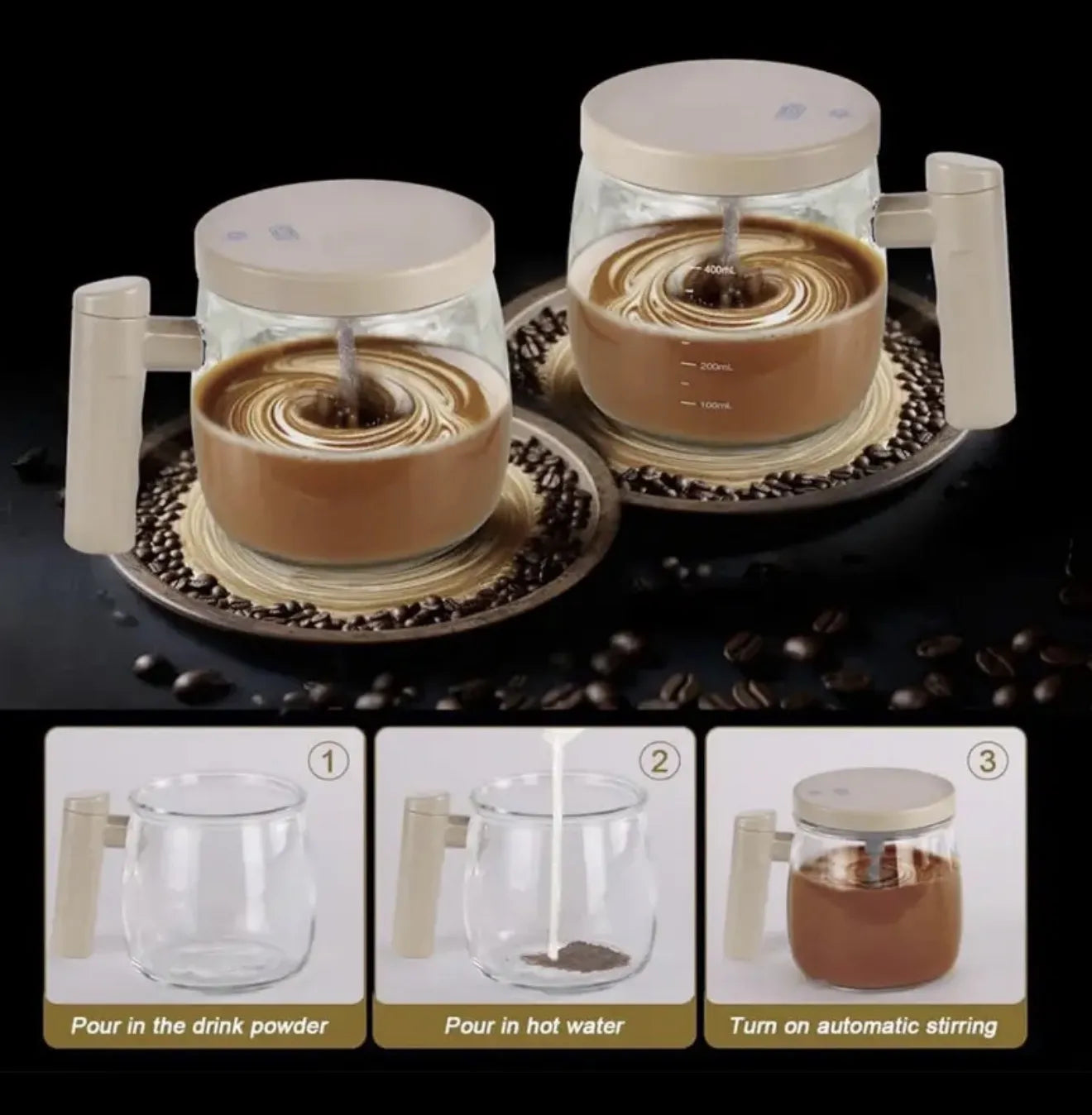 Tasse à agitation automatique
