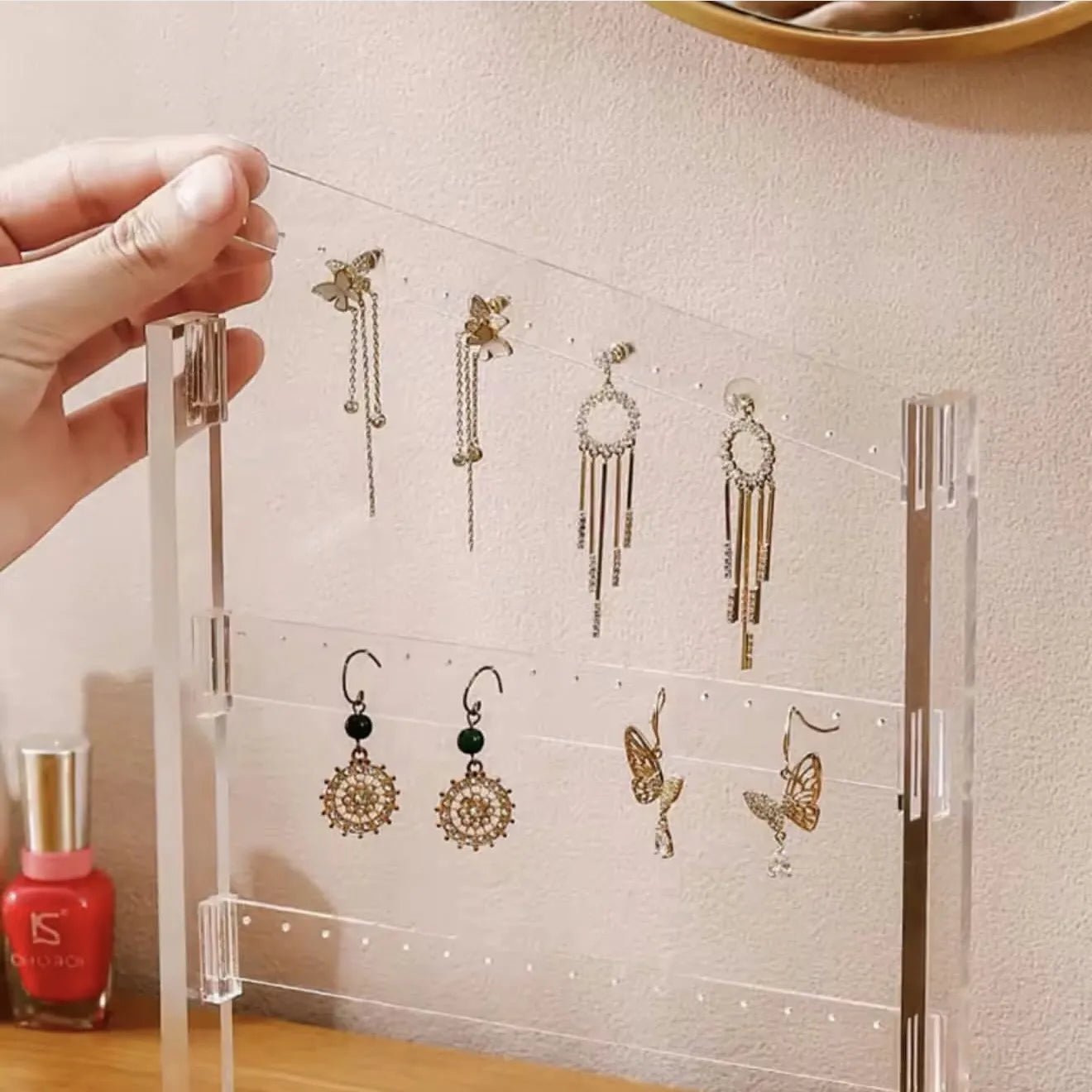 Présentoir boucles d'oreilles en plexiglass