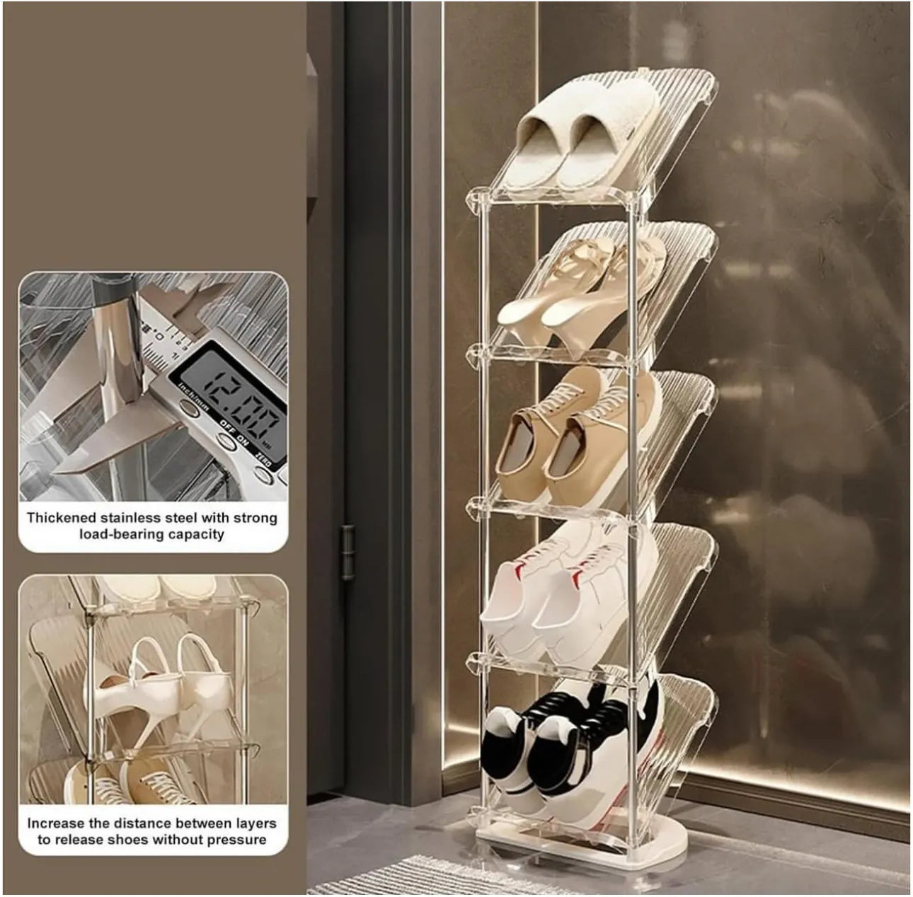 Support à chaussures en plexiglass