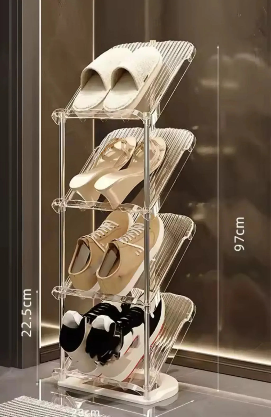 Support à chaussures en plexiglass