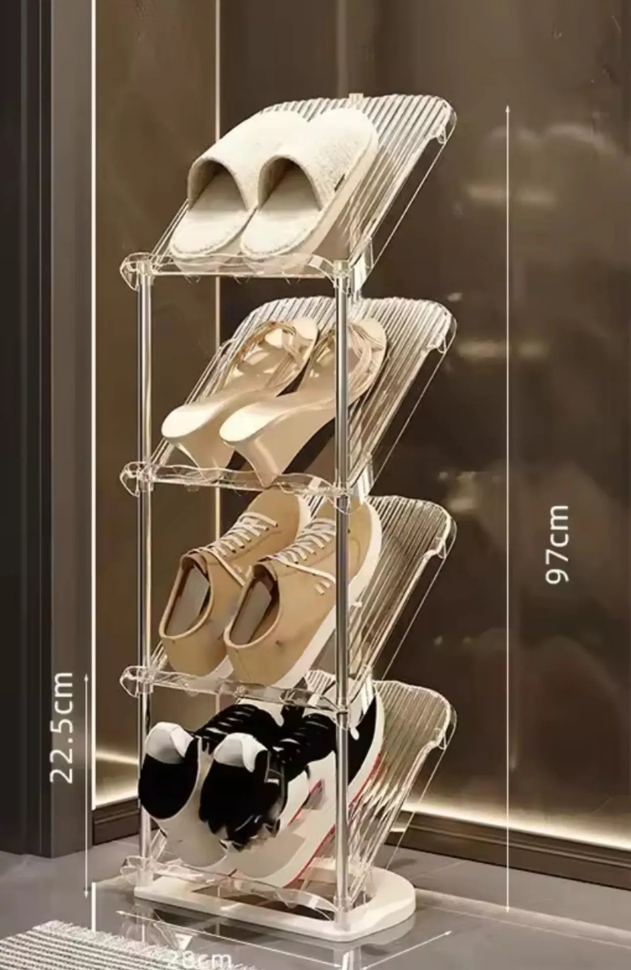 Support à chaussures en plexiglass