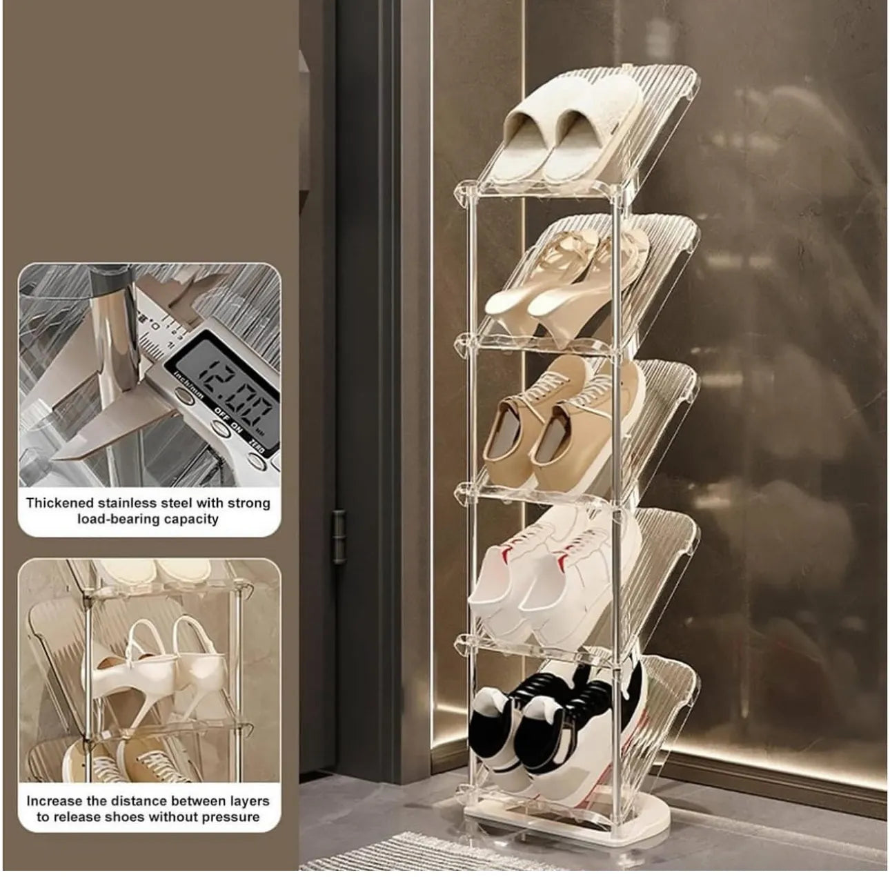 Support à chaussures en plexiglass