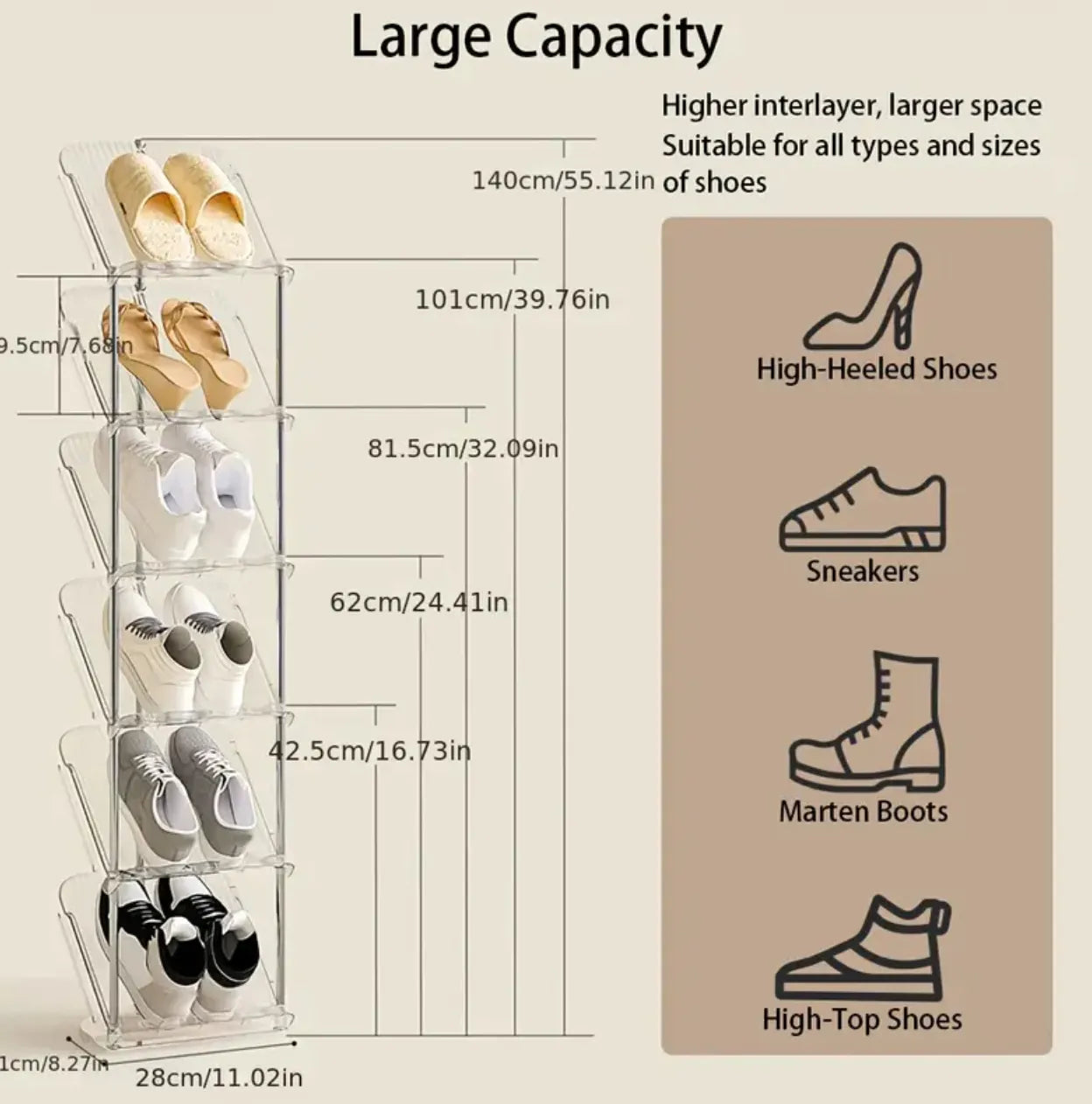 Support à chaussures en plexiglass