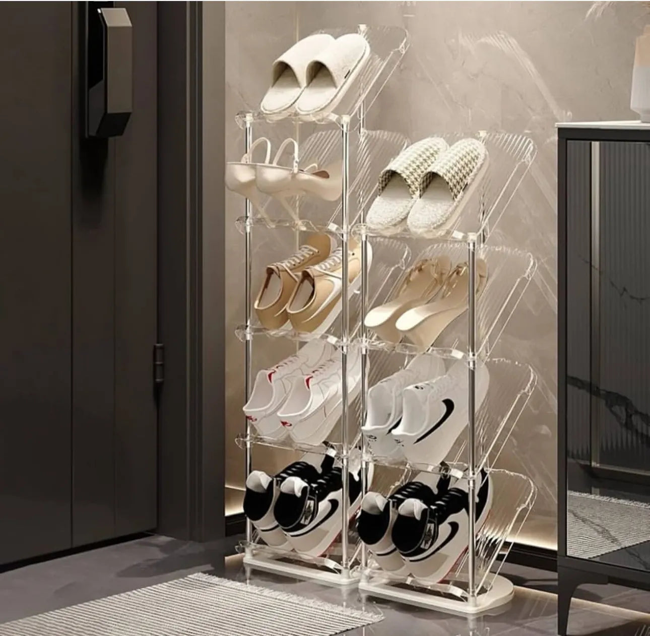 Support à chaussures en plexiglass