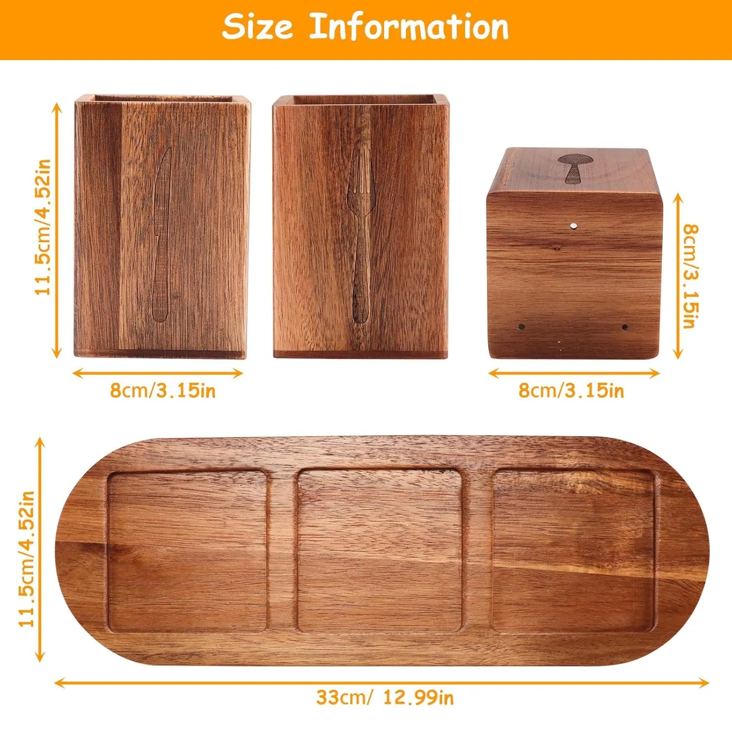 Support couverts en bois