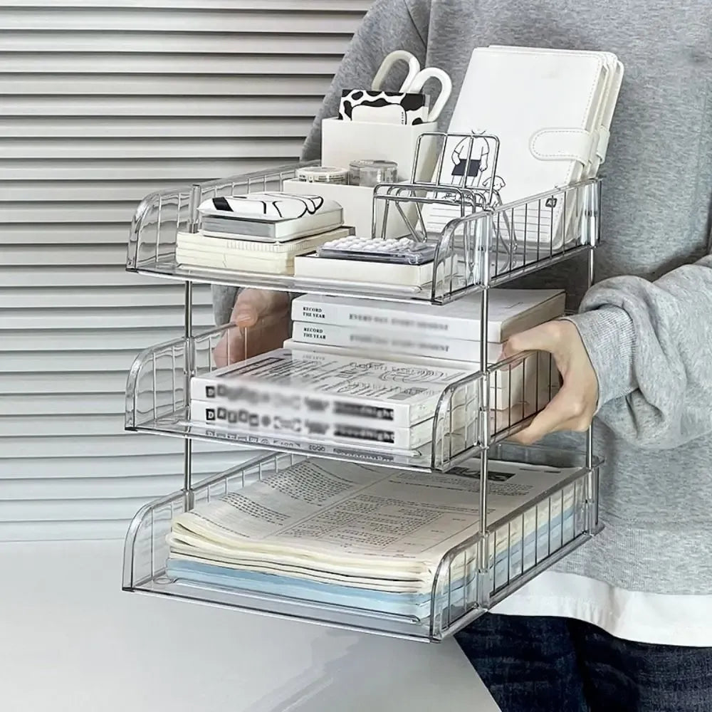 Organisateur de bureau en plexiglass 3 niveaux