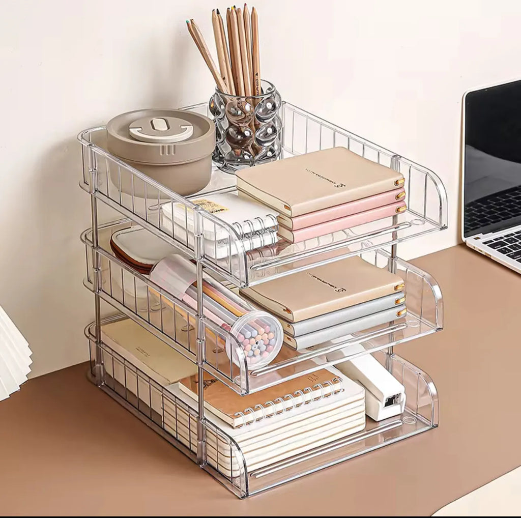 Organisateur de bureau en plexiglass 3 niveaux