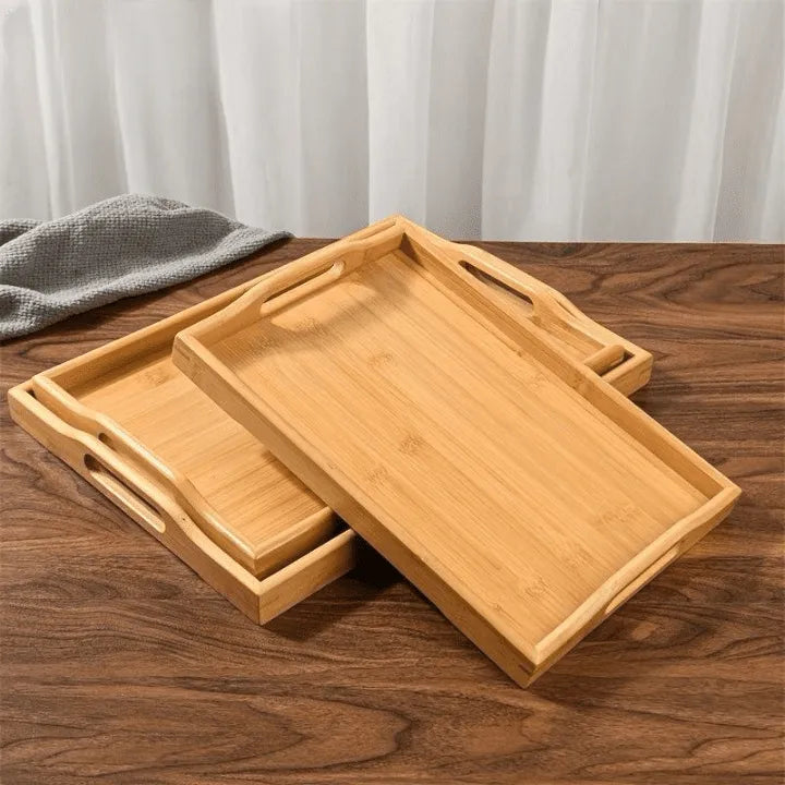 Lot de 3 plateaux en bambou