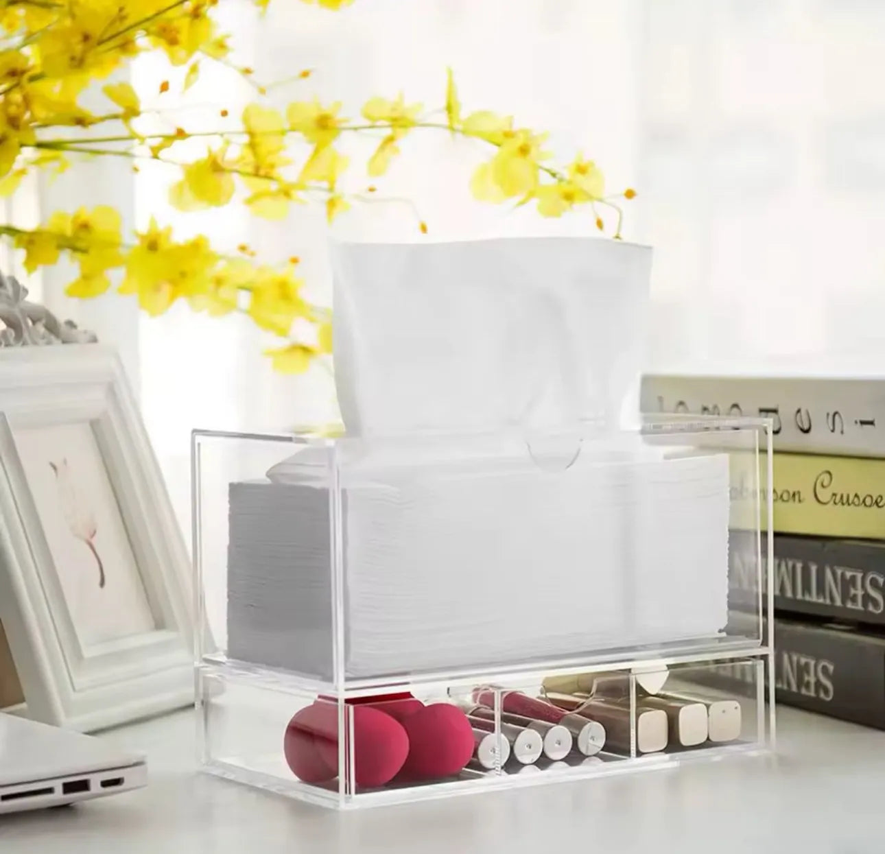 Boîte de rangement en plexiglass