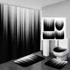 Set moderne rideau et tapis de salle de bain