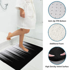 Set moderne rideau et tapis de salle de bain