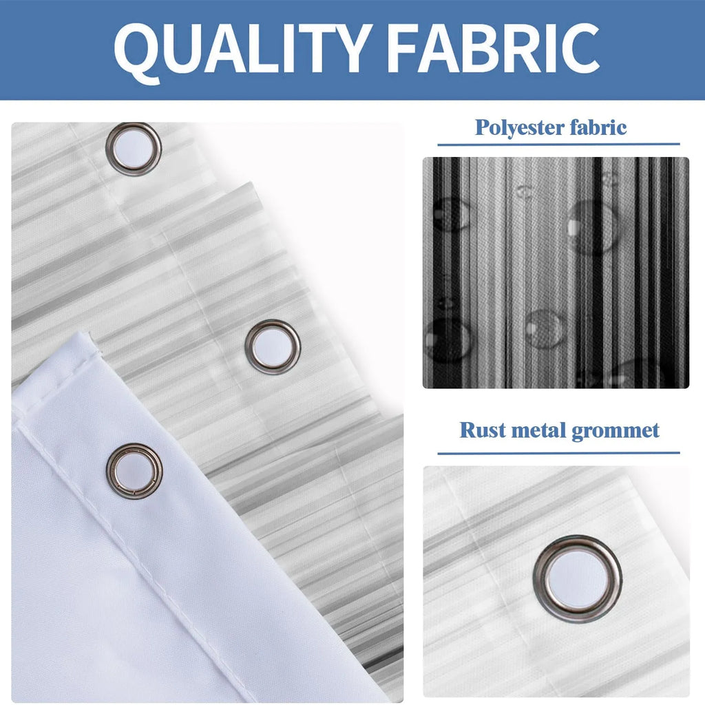 Set moderne rideau et tapis de salle de bain