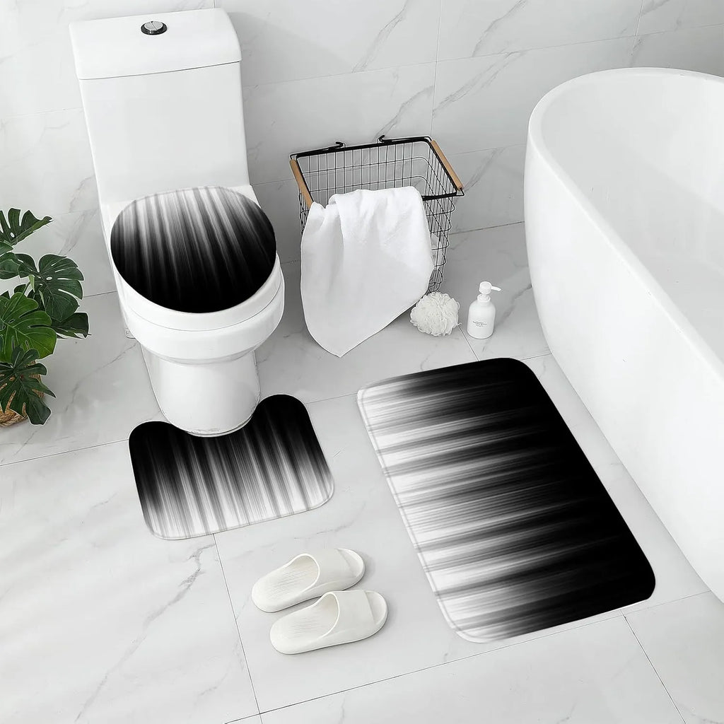 Set moderne rideau et tapis de salle de bain